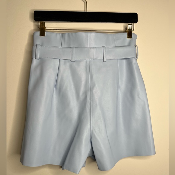 Amanda Uprichard Tessi Faux Leather Shorts in Blue - Picture 7 of 7